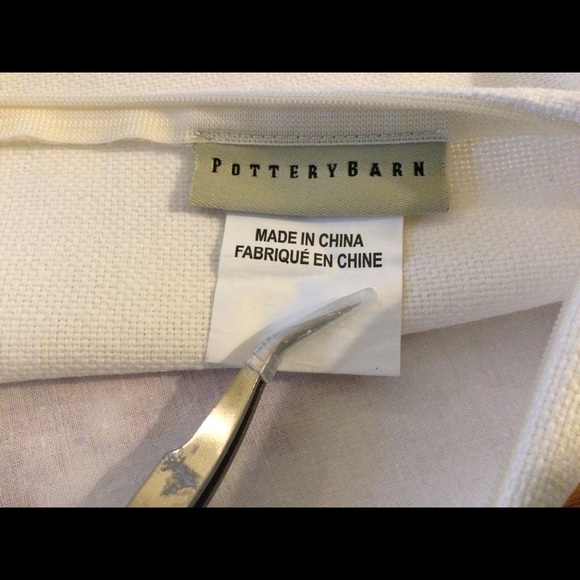 Pottery Barn embroidered Coral Pillow Covers 17 x 17 Set of Two - Picture 4 of 8